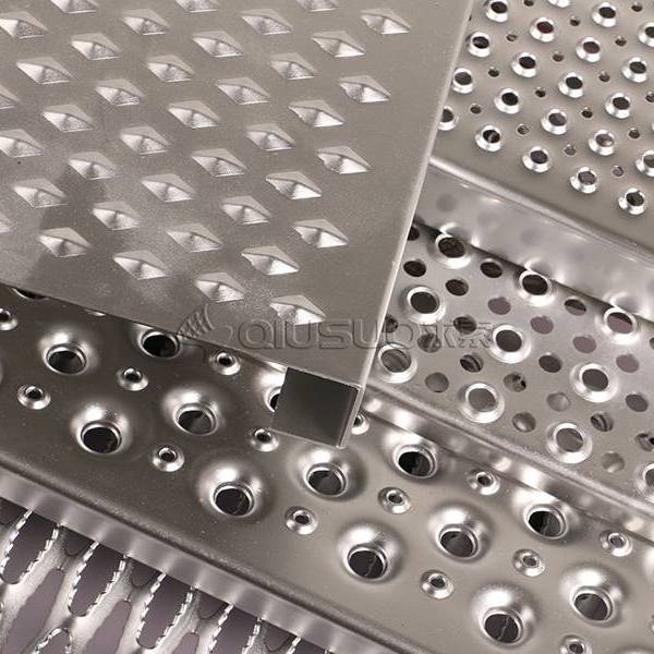 Perforated metal safety grating in various sizes and patterns